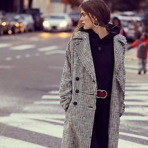 Free People Menswear Plaid Trench